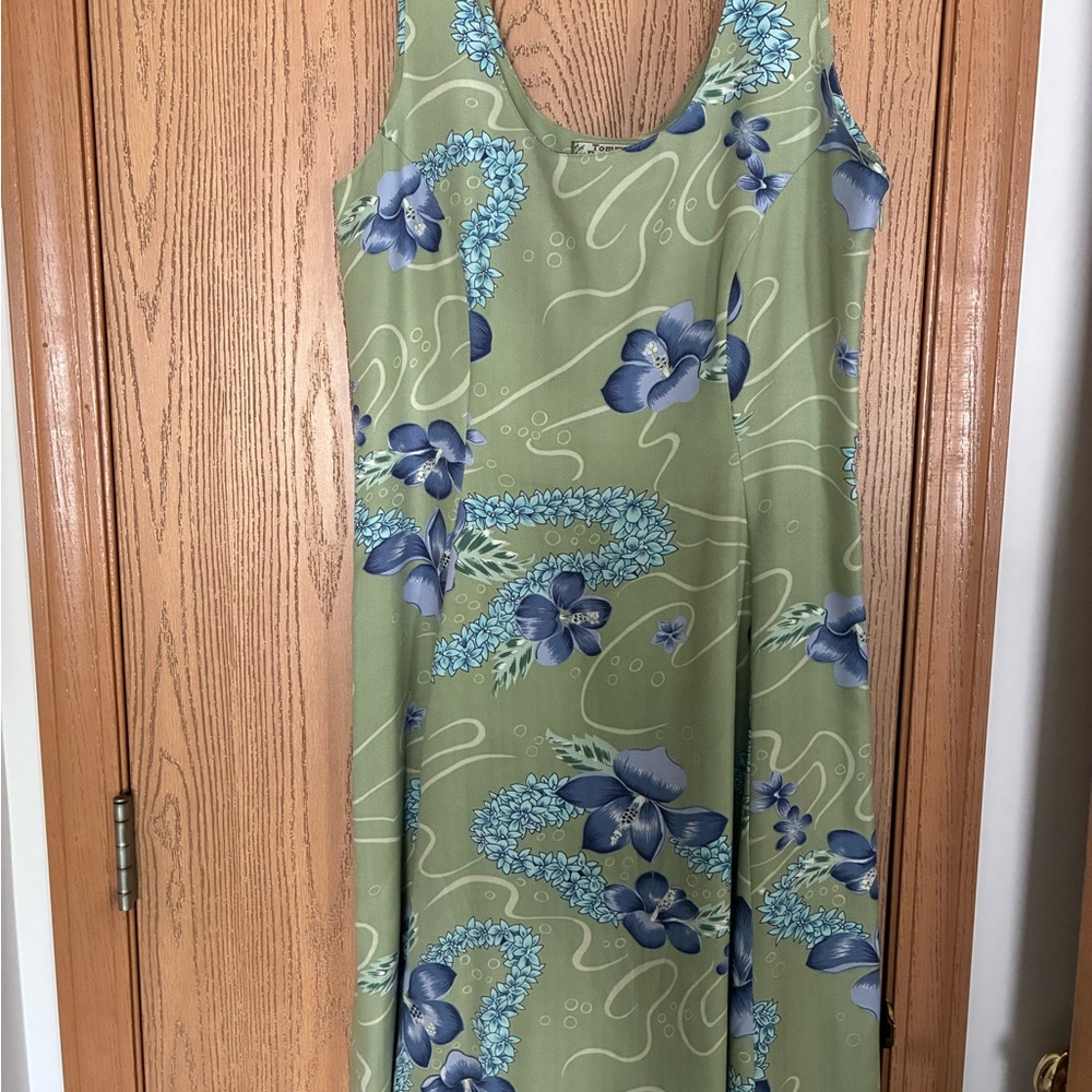 Tommy Bahama Green and Blue Floral Midi Dress